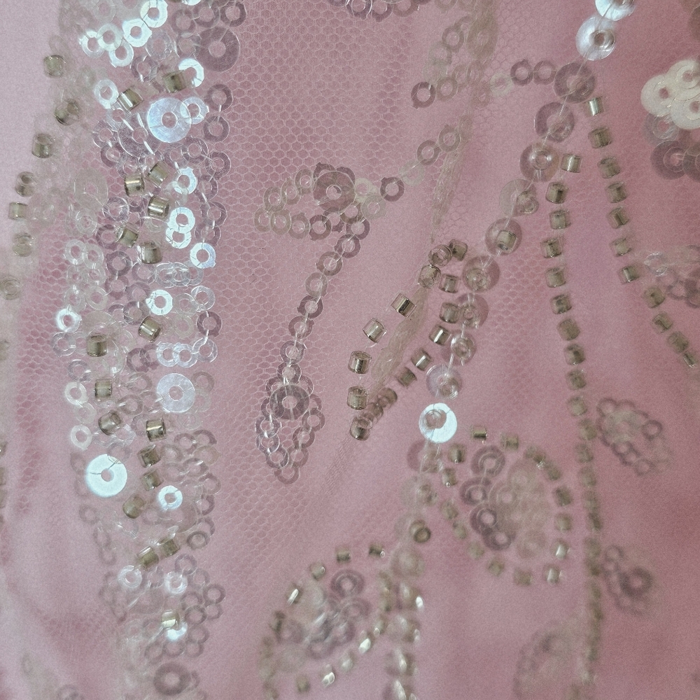 NWOT  - Lace Up Sequin & Beaded Corset Pink Mermaid PROM dress Women’s Size - XS - Picture 11 of 12